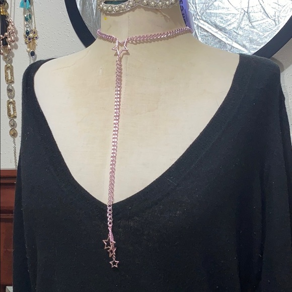 FWP/$6- Long Pink Chain Necklace w/🌟 - Picture 4 of 5